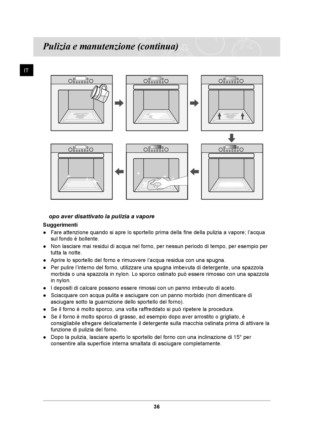 Samsung BT65CDBSTL/XET manual Pulizia e manutenzione continua, Suggerimenti 