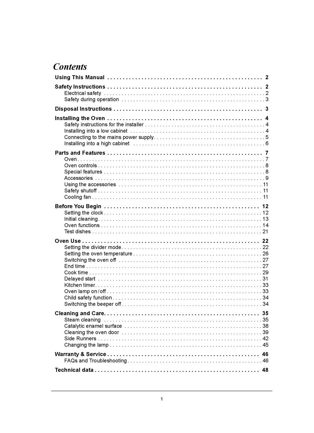 Samsung BT65CDST/BOL manual Contents 