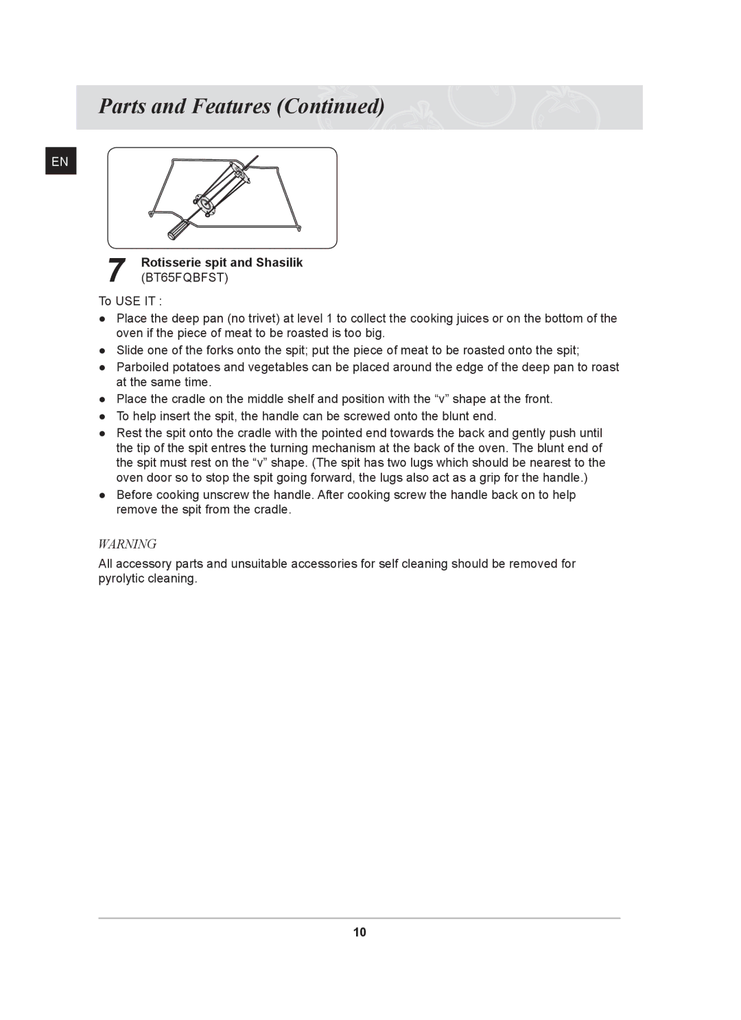 Samsung BT65FQBFST, BT65FQBPST owner manual 