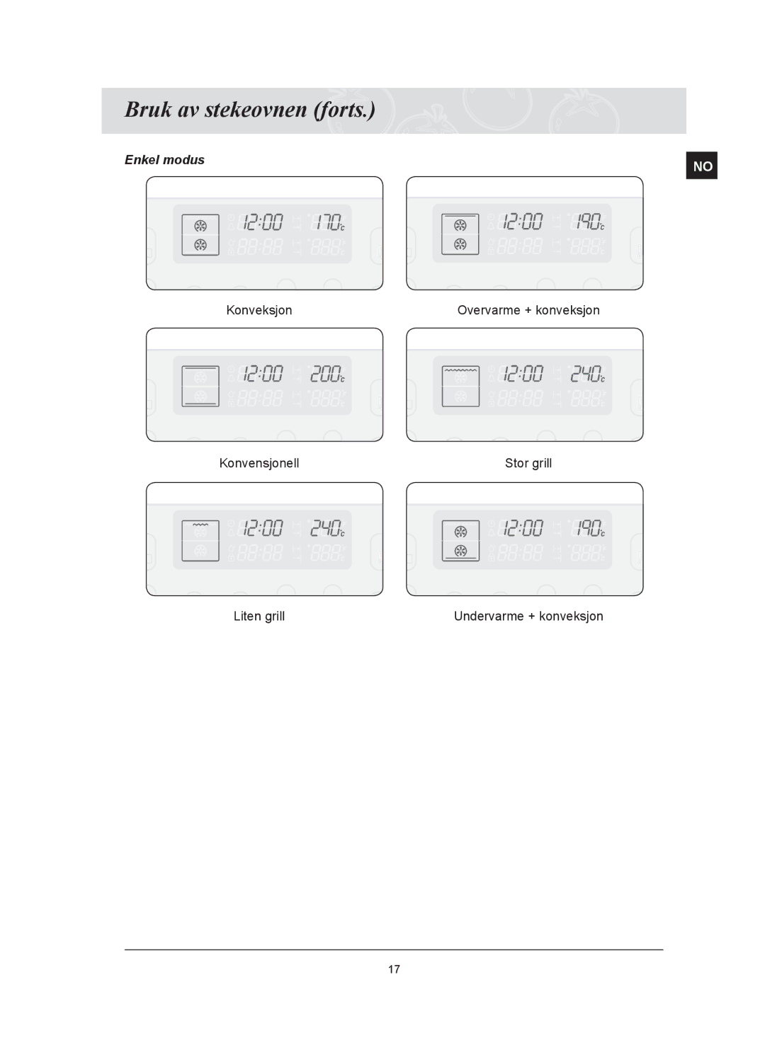 Samsung BT65FQBFST/XEE manual Enkel modus 