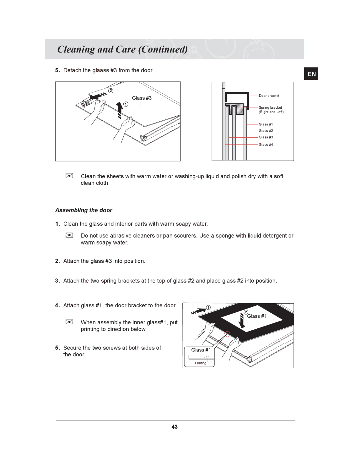 Samsung BT65FQBFST/XEE manual Assembling the door 