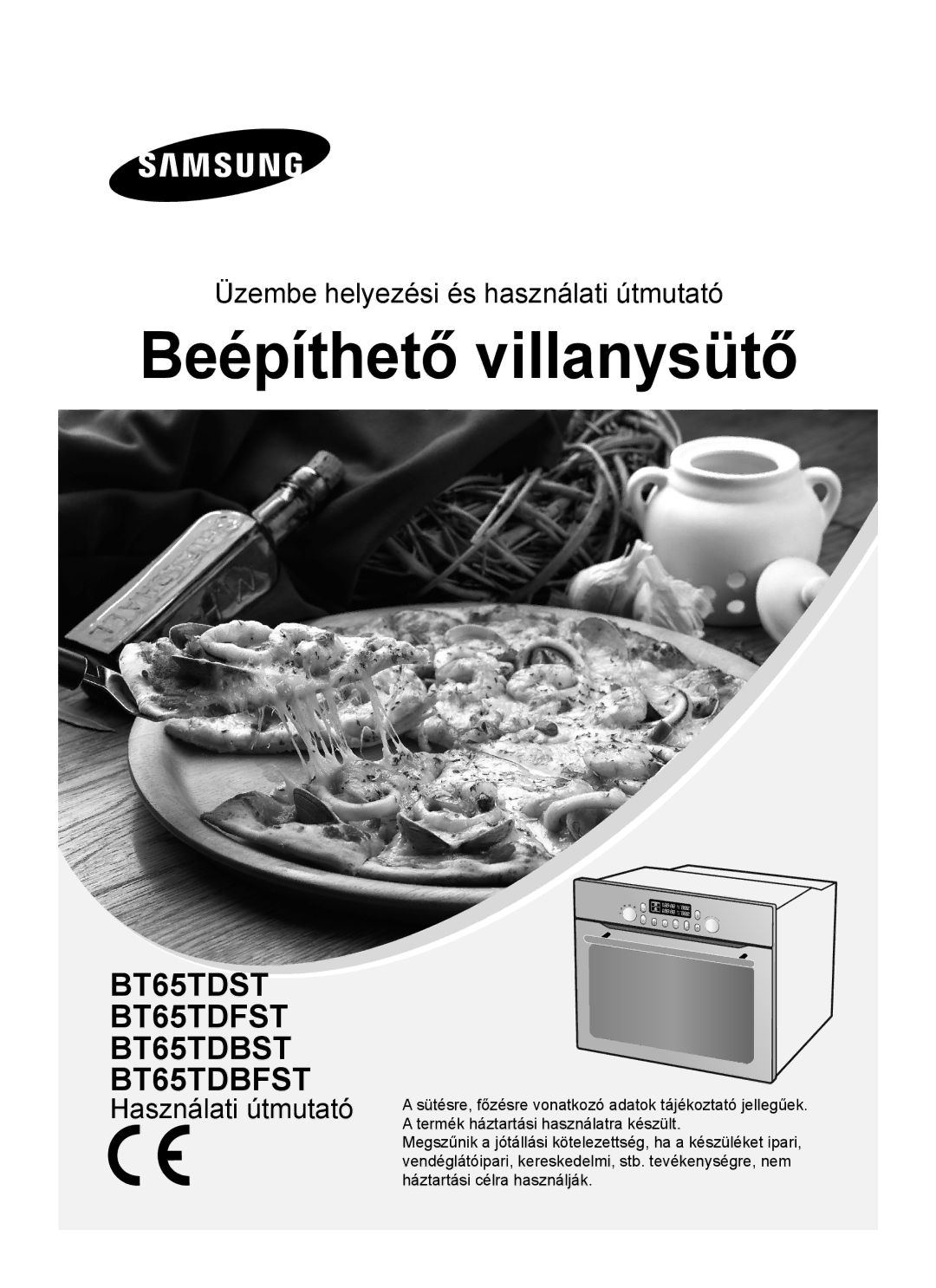 Samsung BT65TDFSTP/XEH, BT65TDFST/XEH manual Beépíthető villanysütő 