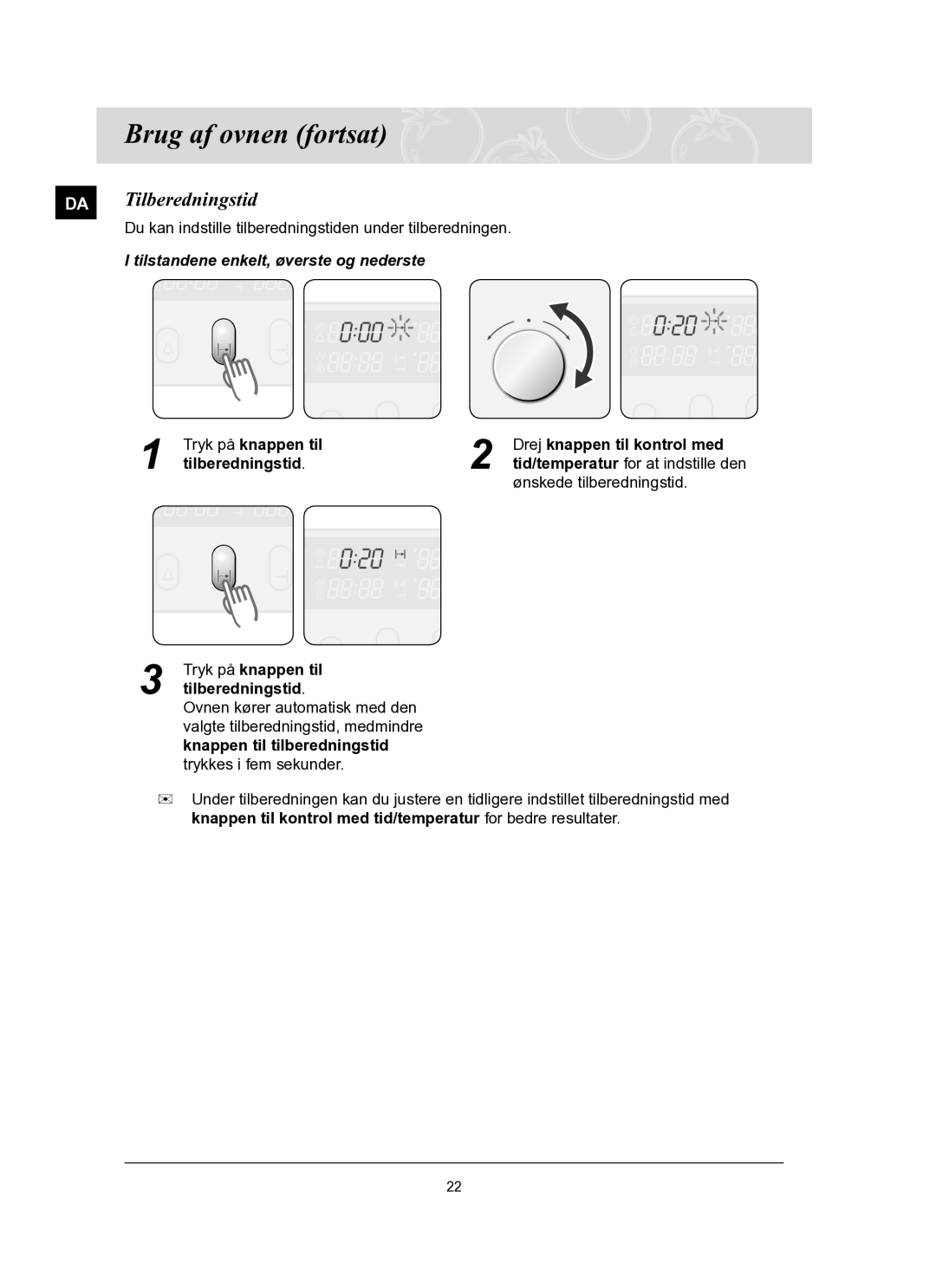 Samsung BT65TQBFST/XEE manual DA Tilberedningstid 