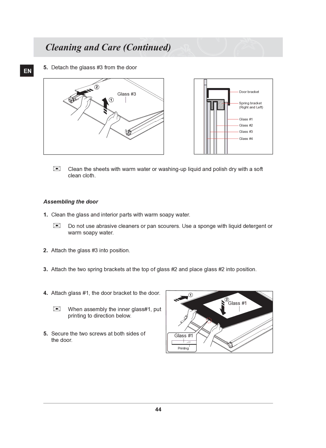 Samsung BT65TQBFST/XEE manual Assembling the door 