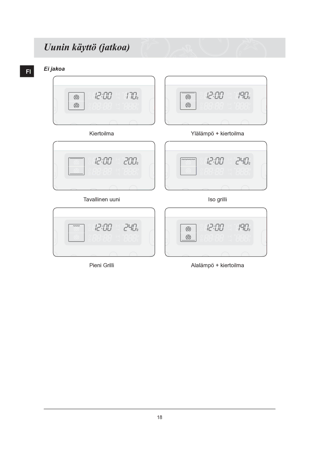 Samsung BT65TQBFST/XEE manual Ei jakoa 