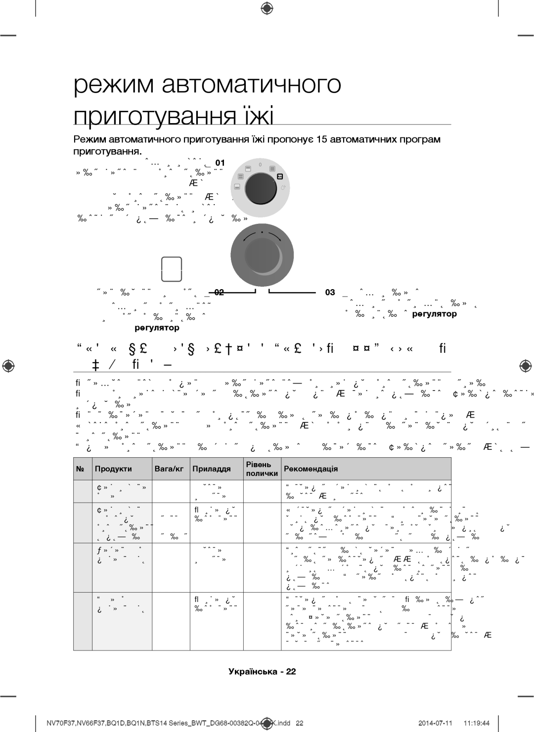 Samsung BTS14D4T/BWT, BQ1D4T234/BWT manual Програми Автоматичного Приготування Страв У Вашій Духовці, Встановлення рецепту 