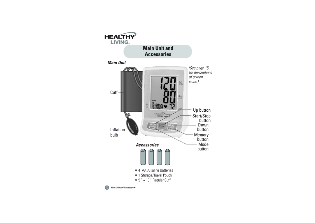 Samsung BVM-1007 owner manual Main Unit Accessories 