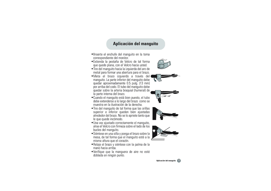 Samsung BVM-1007 owner manual Aplicación del manguito 