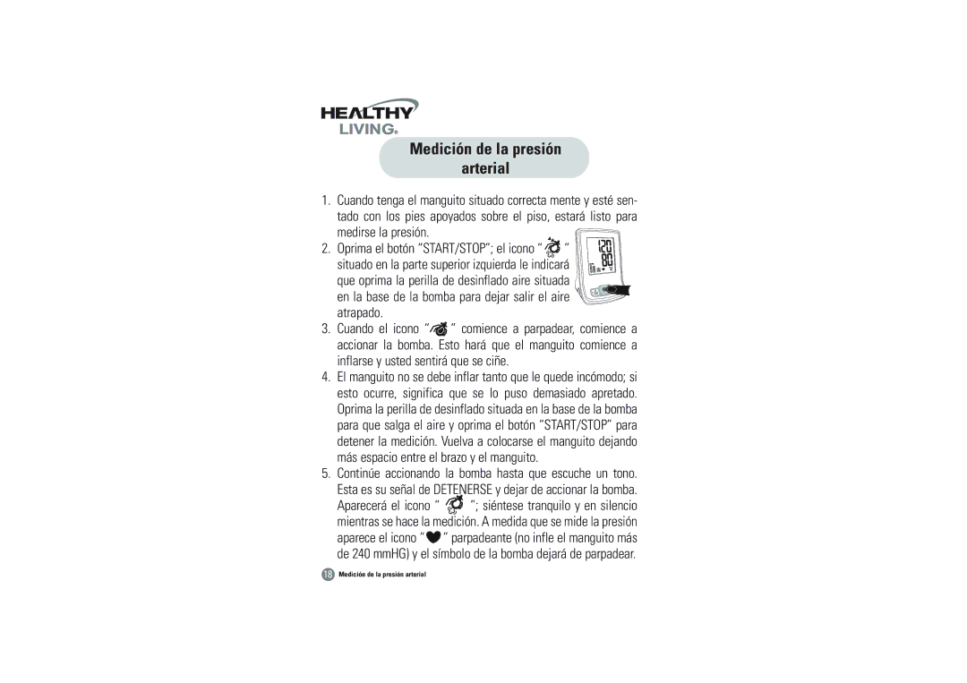 Samsung BVM-1007 owner manual Medición de la presión Arterial, Medirse la presión 