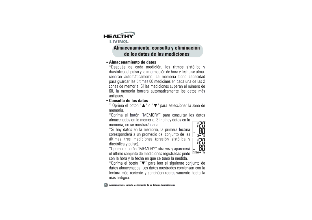 Samsung BVM-1007 owner manual Almacenamiento de datos, Consulta de los datos 