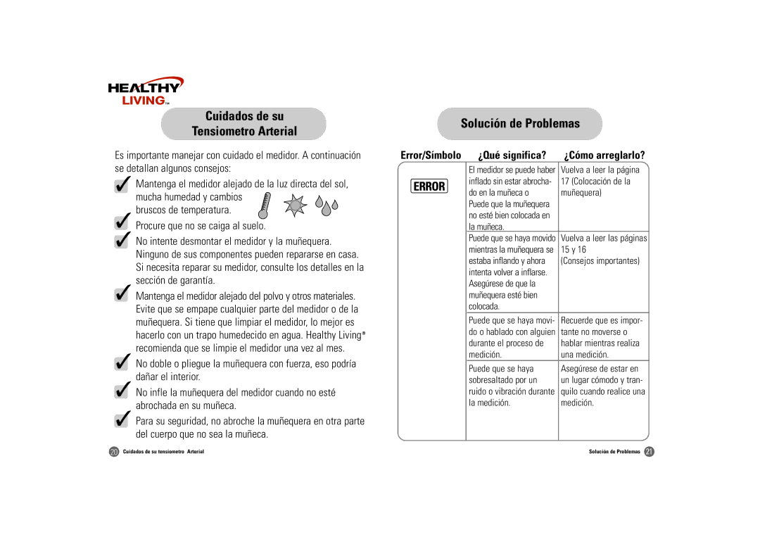 Samsung BW-325S owner manual Cuidados de su Tensiometro Arterial, Solución de Problemas, ¿Qué significa? 