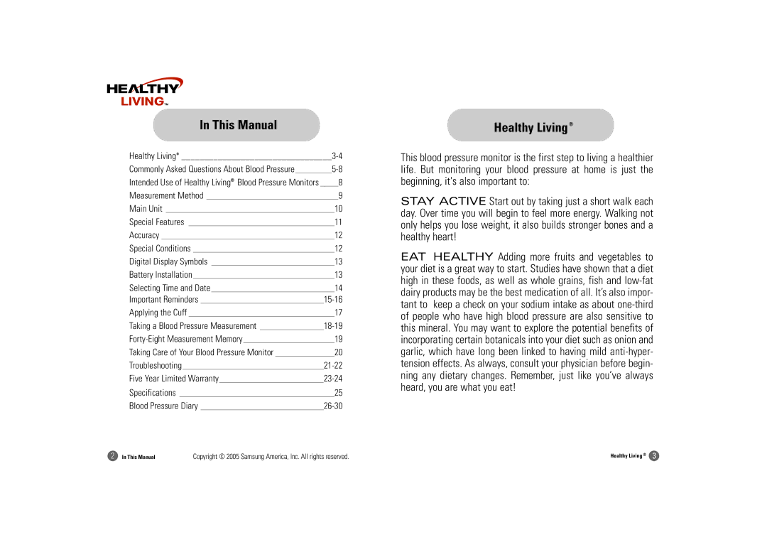 Samsung BW-325S owner manual This Manual, Healthy Living 