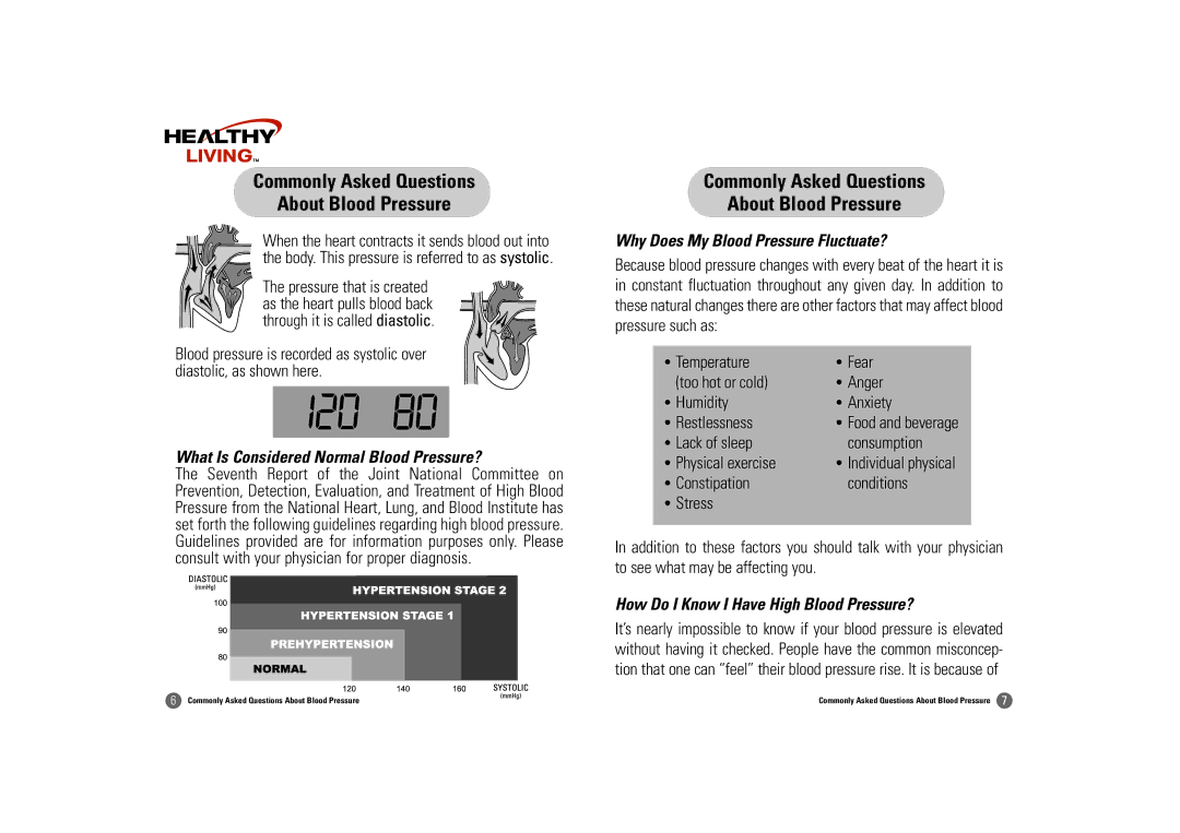 Samsung BW-325S owner manual What Is Considered Normal Blood Pressure?, Why Does My Blood Pressure Fluctuate? 