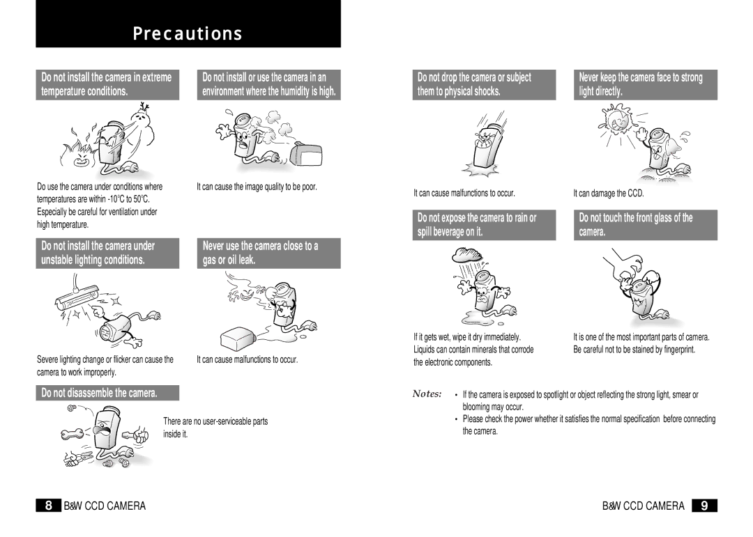 Samsung BW-4302 instruction manual Precautions, Temperature conditions 