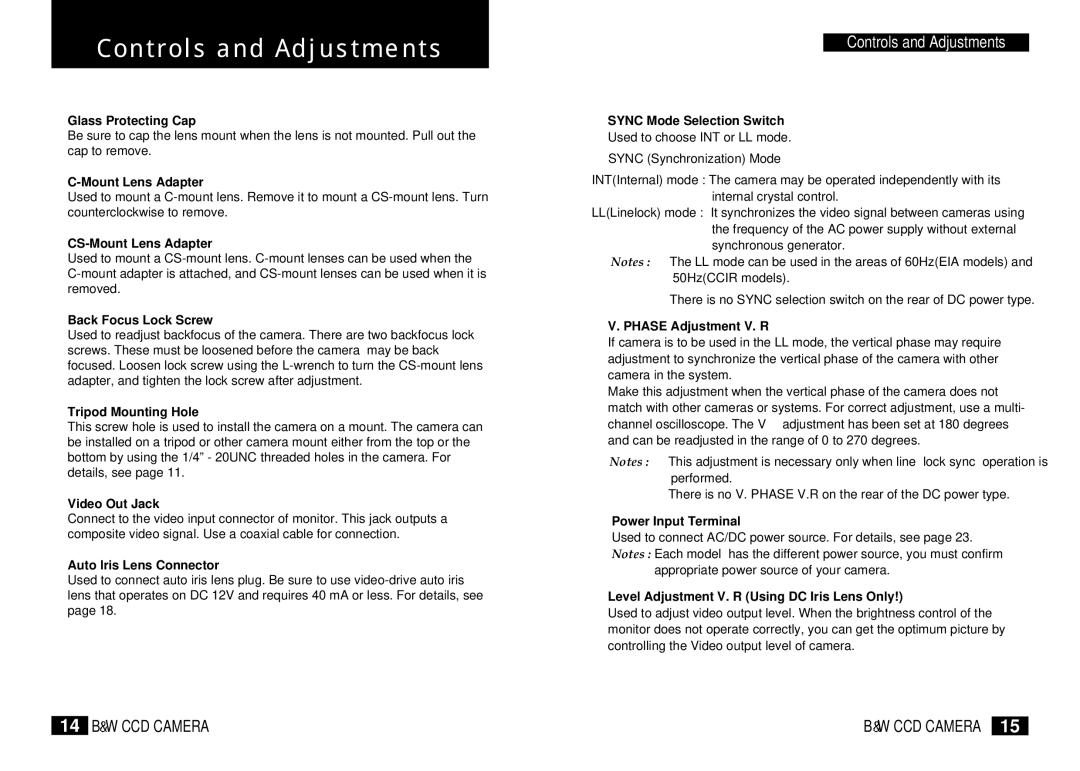 Samsung BW-4302 instruction manual Controls and Adjustments 