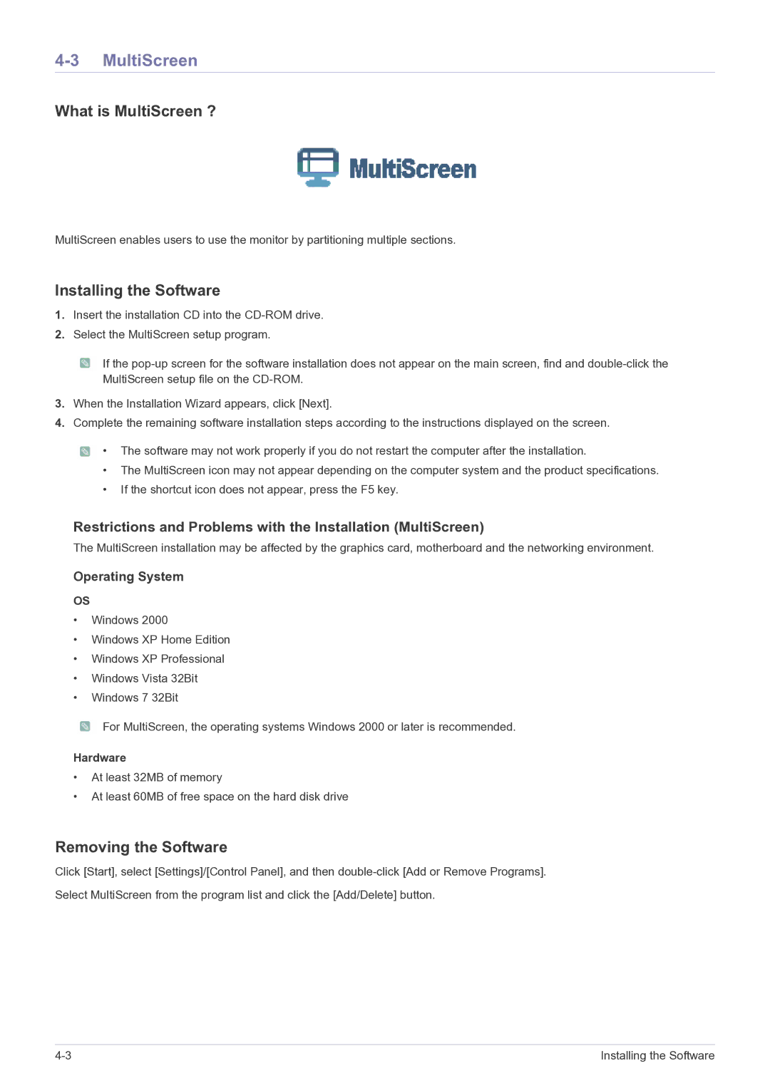 Samsung BX2035, BX2335, BX2235 user manual What is MultiScreen ? 