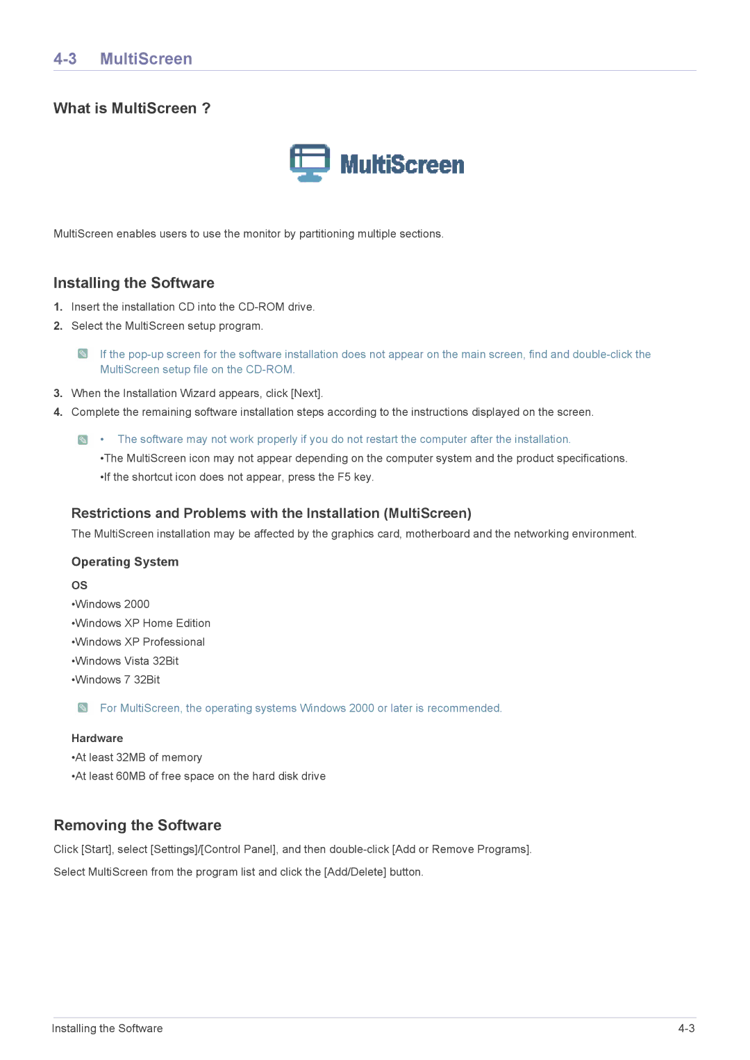 Samsung BX2450N, BX2350, BX2250N, BX2050N, BX1950N, BX2450L user manual What is MultiScreen ? 