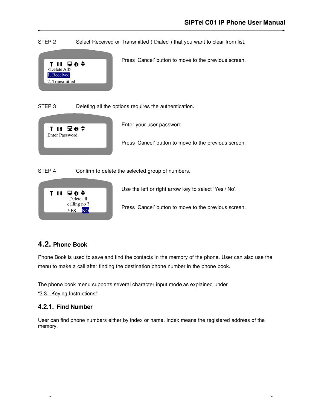 Samsung C01 user manual Phone Book, Find Number 