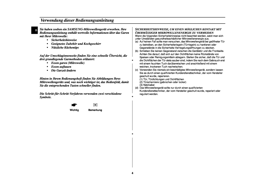 Samsung C100/XEG, C100-5/XEG, C100M-5SL/XEG, C100-5SL/XEN, C100-5/XEN, C100-SL/XEG manual Verwendung dieser Bedienungsanleitung 