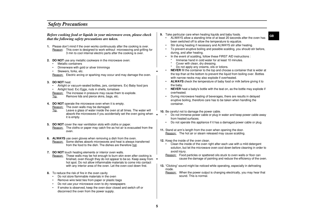 Samsung C101T, C101F, C100B, C101B, C100F, C100T technical specifications Safety Precautions, Do not heat 