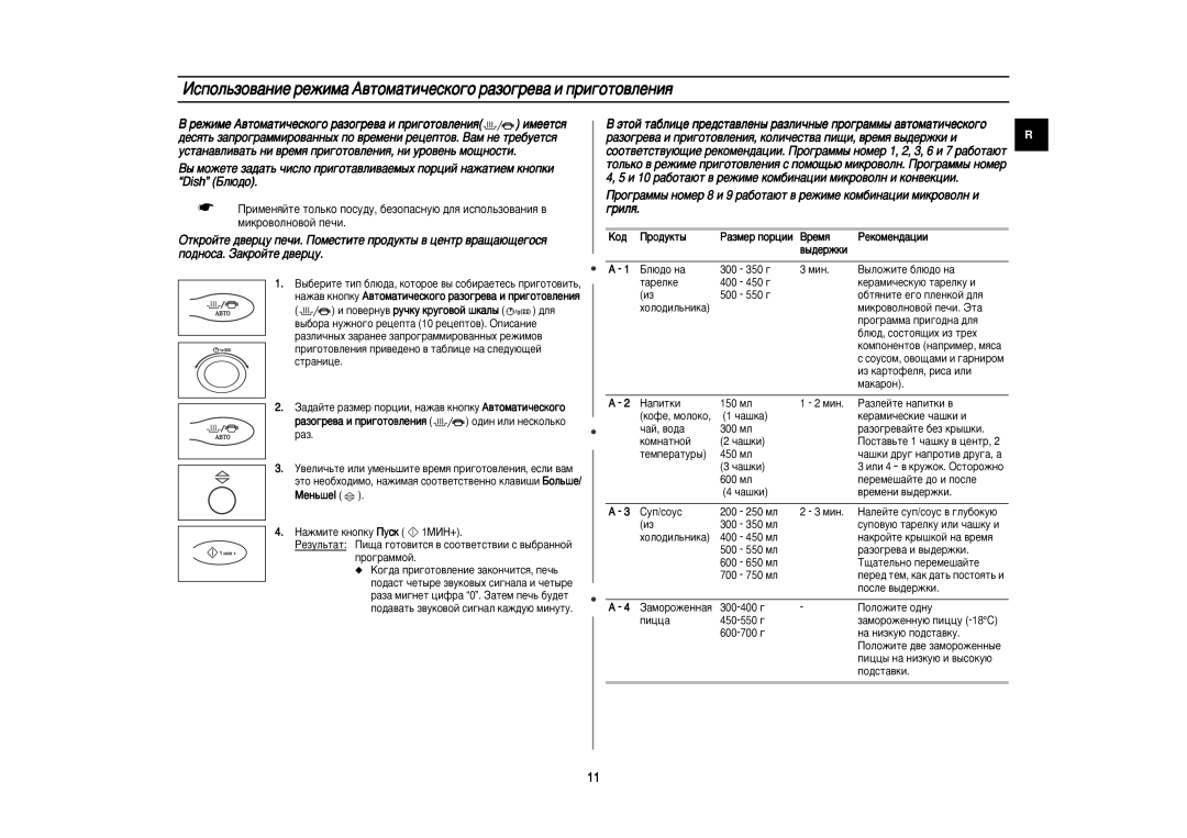 Samsung C100R-5/BWT, C100R-5SL/BWT, C100R-5U/BWT, C100R-5D/BWT manual „ËÎﬂ, ‡ÁÓ„Â‚‡ Ë ÔË„ÓÚÓ‚ÎÂÌËﬂ Ó‰ËÌ ËÎË ÌÂÒÍÓÎ¸ÍÓ, Äó‰ 