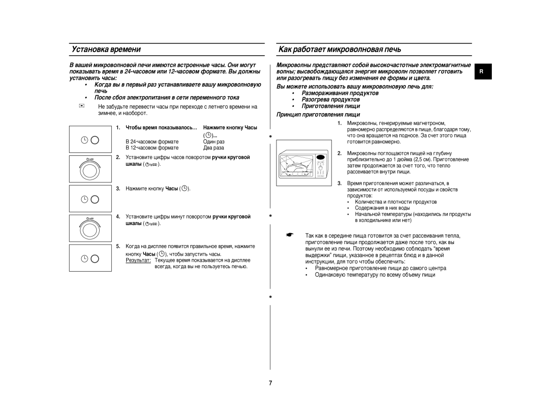 Samsung C100R-5U/BWT manual Ìòú‡Ìó‚Í‡ ‚Âïâìë, ‡Í ‡·ÓÚ‡ÂÚ ÏËÍÓ‚ÓÎÌÓ‚‡ﬂ ÔÂ˜¸, ÓÚÓ·˚ ‚ÂÏﬂ ÔÓÍ‡Á˚‚‡ÎÓÒ¸… ‡ÊÏËÚÂ Íìóôíû ó‡Ò˚ 