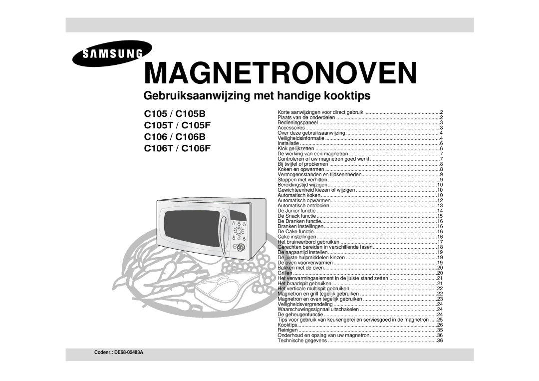 Samsung C105-5/XEN, C105-5SL/XEN manual Magnetronoven 