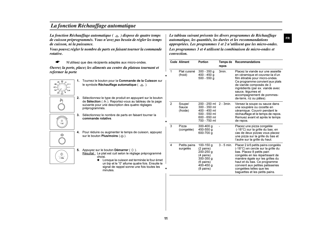 Samsung C105-5/XEF, C105/XEF, C107F-5/XEF, C107F/XEF manual La fonction Réchauffage automatique 