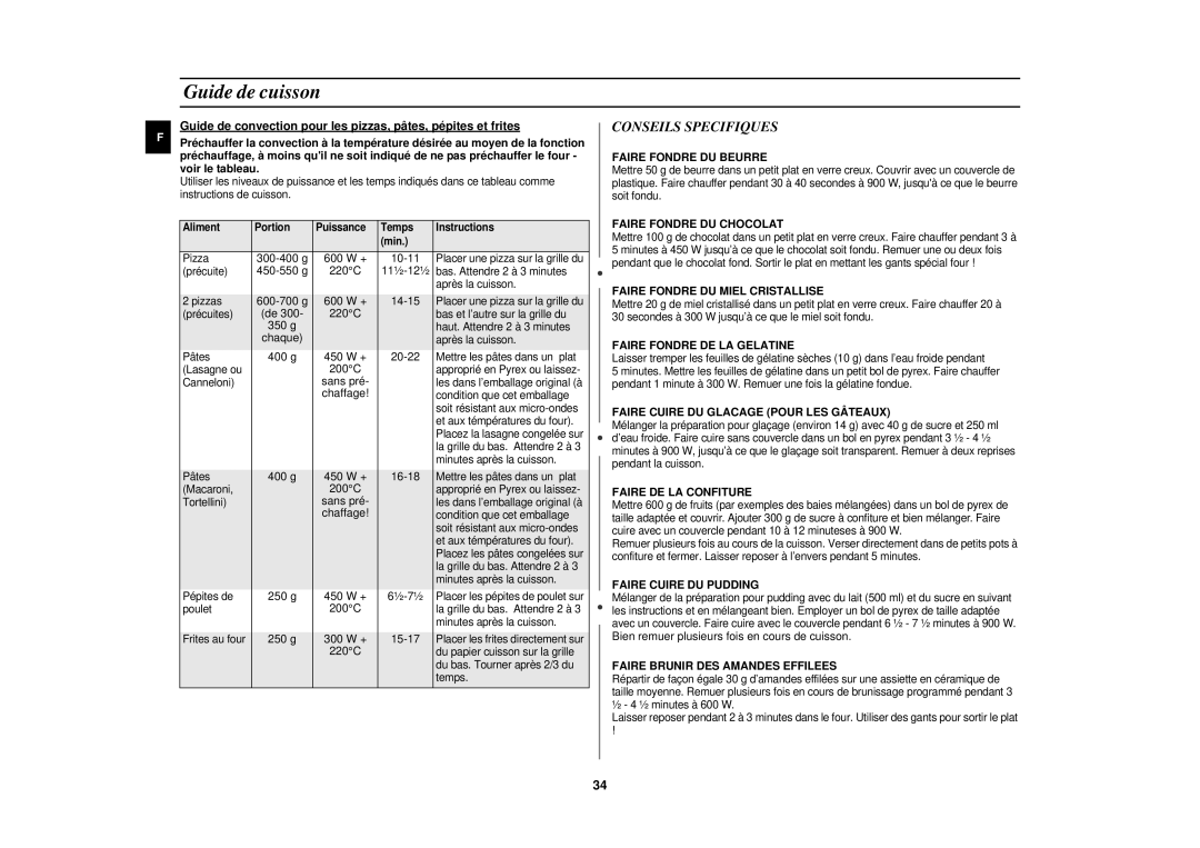 Samsung C108STF/XEN manual Conseils Specifiques 