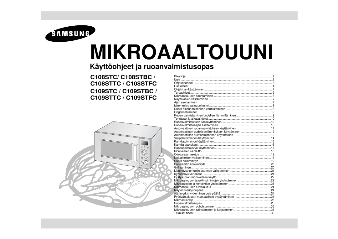 Samsung C109STC-5/XEE, C109STC/XEE manual Mikrovågsugn 