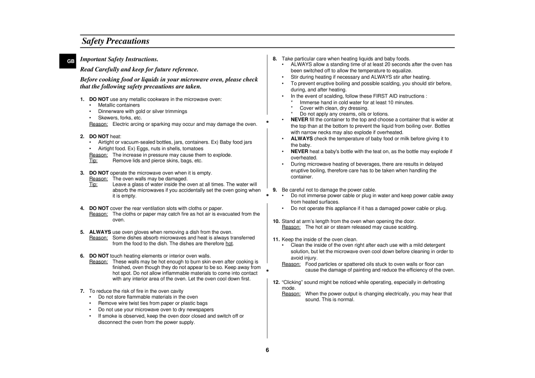 Samsung C139STF, C139STB, C138STB, C139STT, C138STT, C138STF technical specifications Safety Precautions, Do not heat 