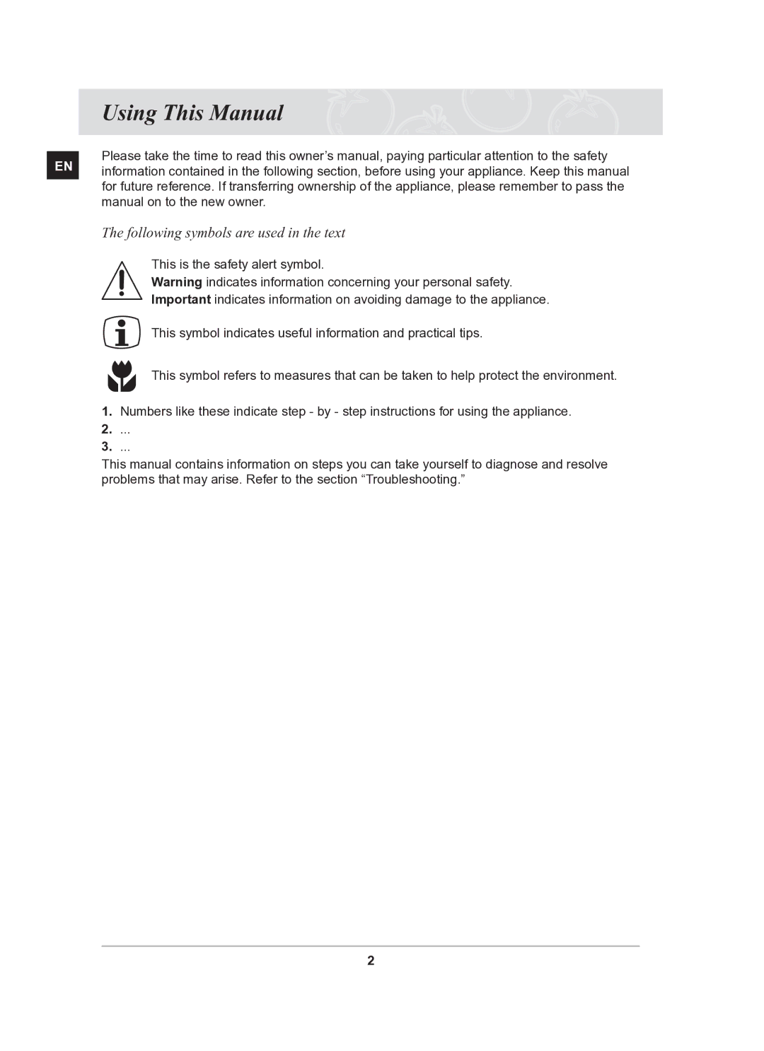 Samsung C21RJAN manual Using This Manual, Following symbols are used in the text 