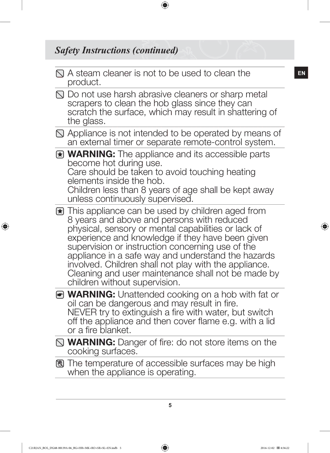 Samsung C21RJAN/BOL manual Safety Instructions 