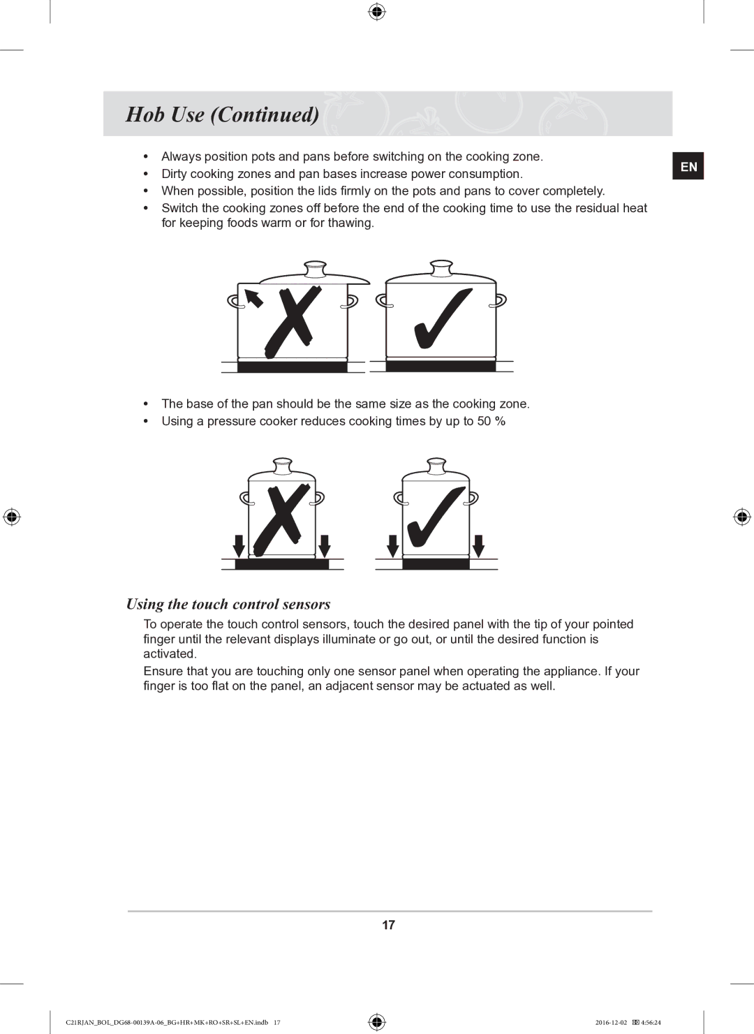 Samsung C21RJAN/BOL manual Using the touch control sensors 