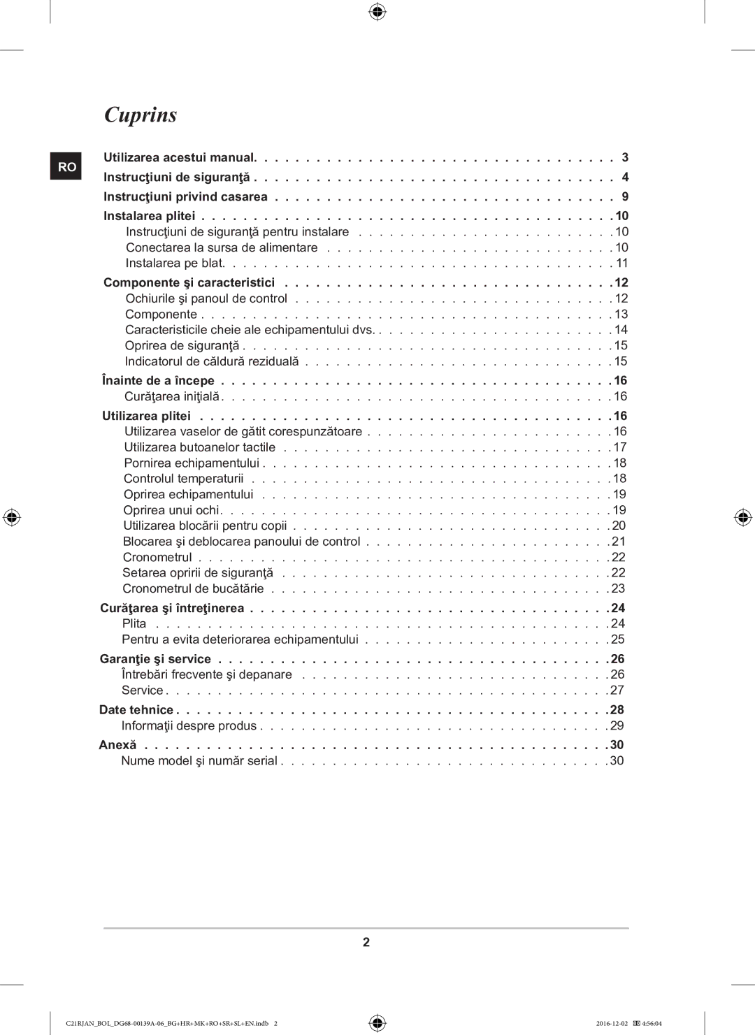 Samsung C21RJAN/BOL manual Cuprins 