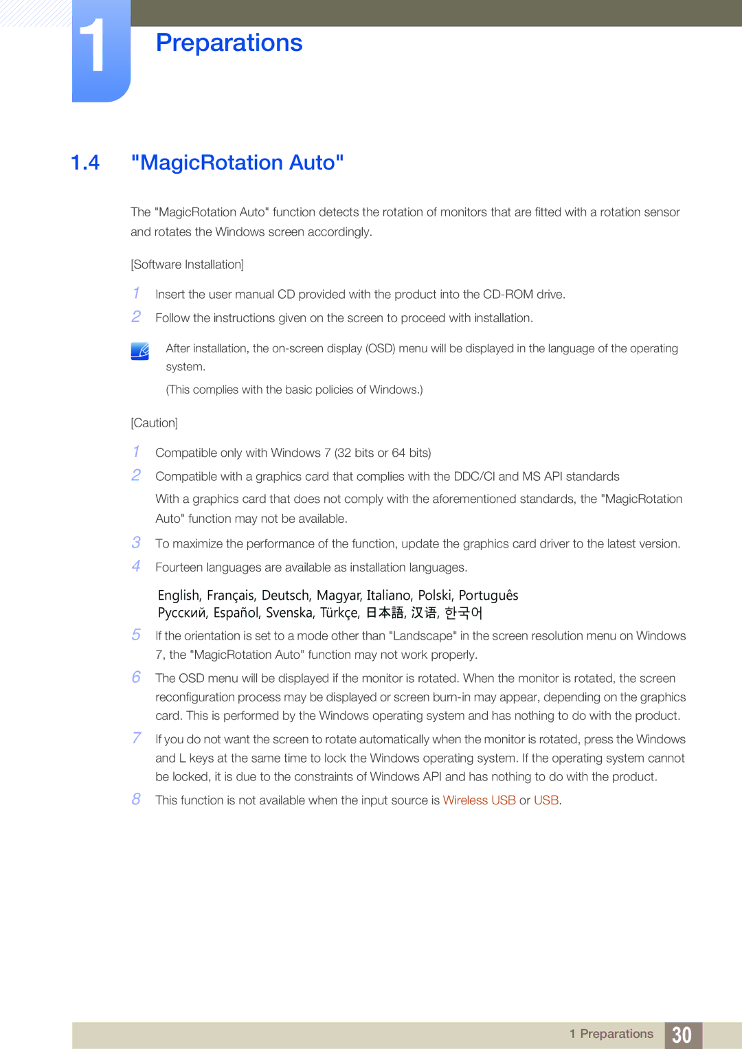 Samsung C24A650U, C24A650X, C27A650X, C27A650U user manual MagicRotation Auto 