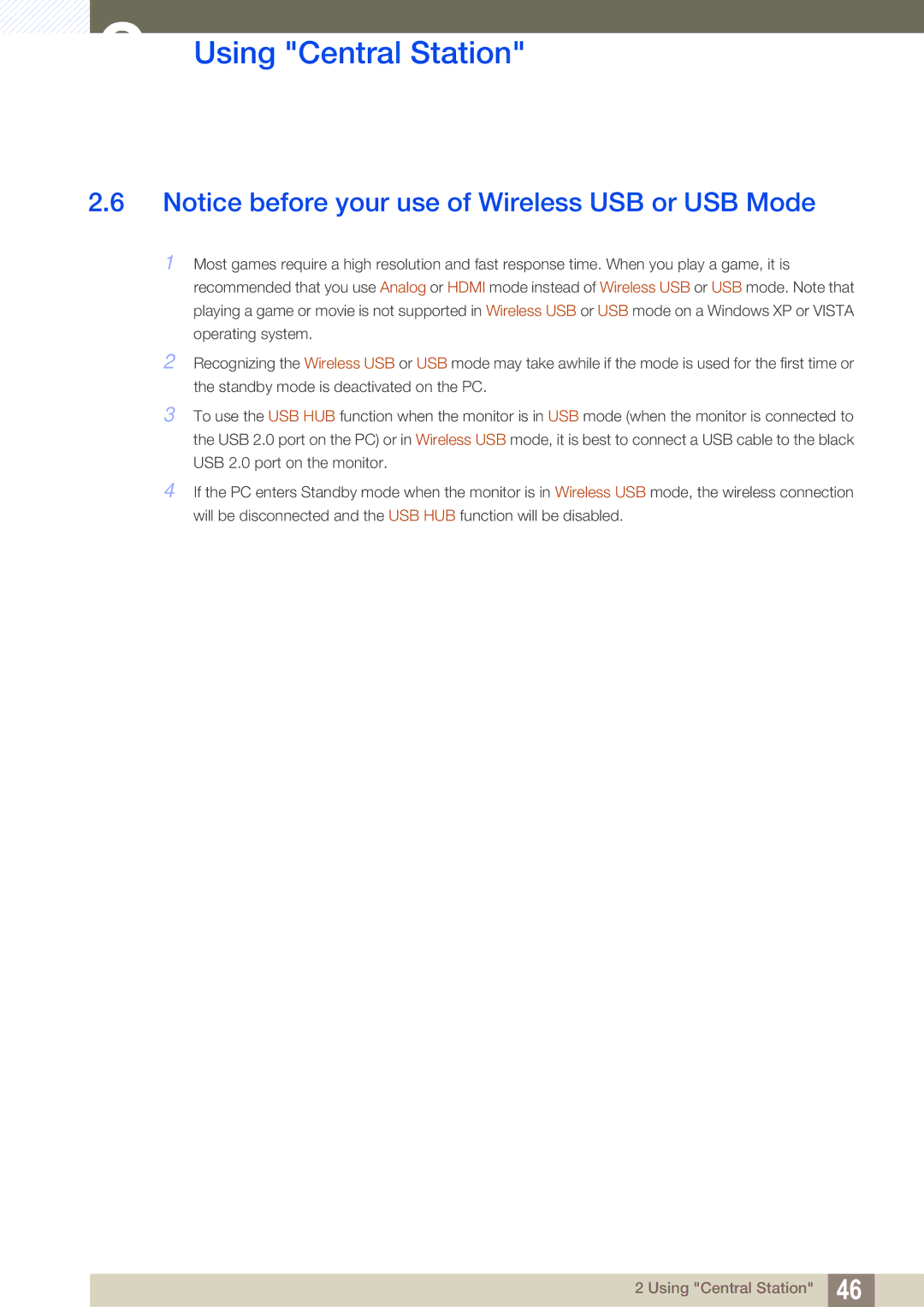 Samsung C24A650U, C24A650X, C27A650X, C27A650U user manual Using Central Station 