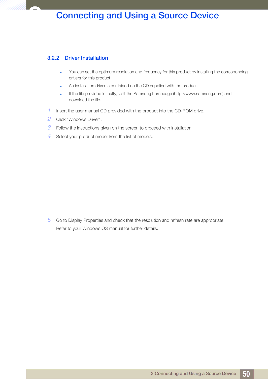 Samsung C24A650U, C24A650X, C27A650X, C27A650U user manual Driver Installation 