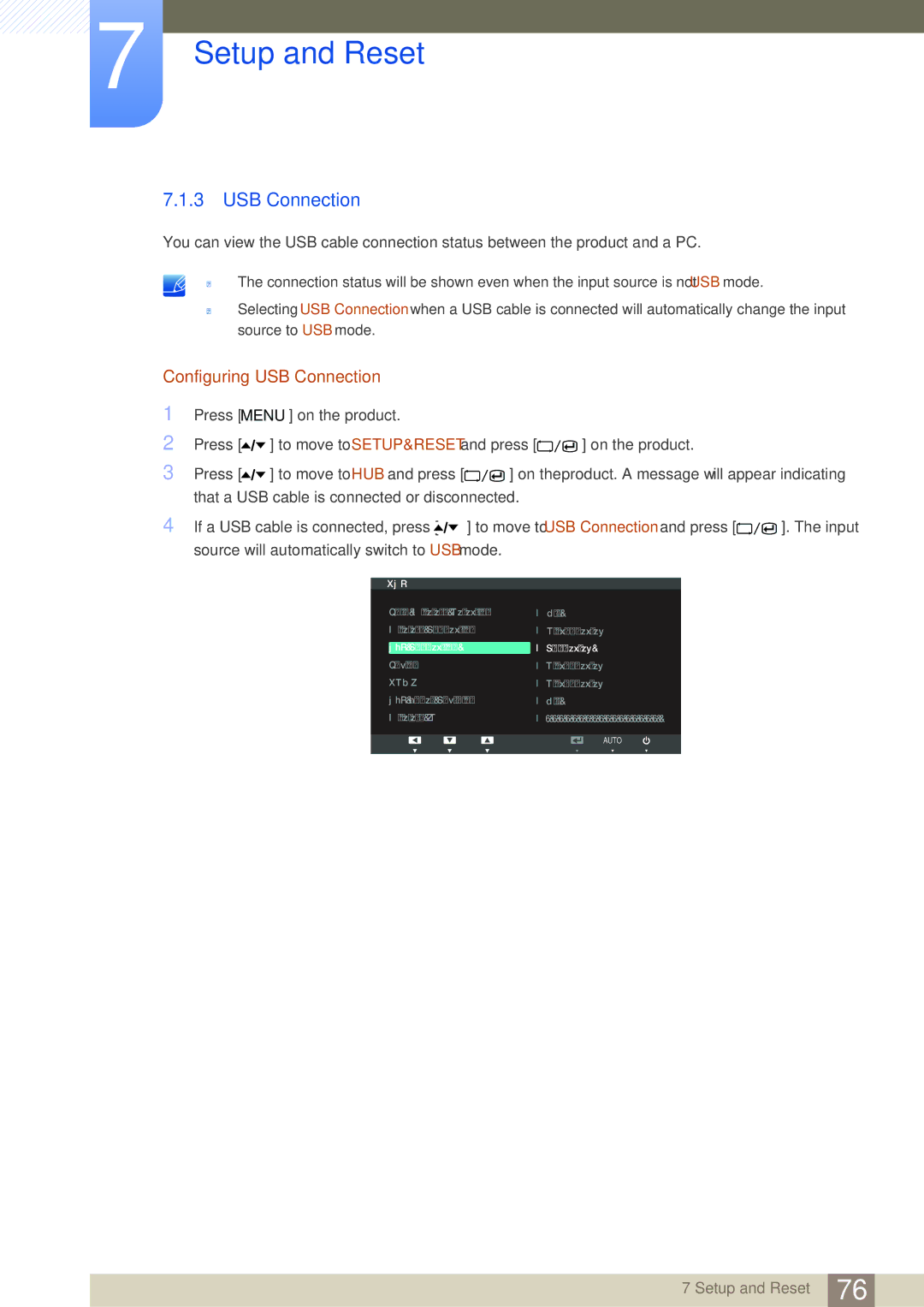 Samsung C24A650X, C27A650X, C24A650U, C27A650U user manual Configuring USB Connection 