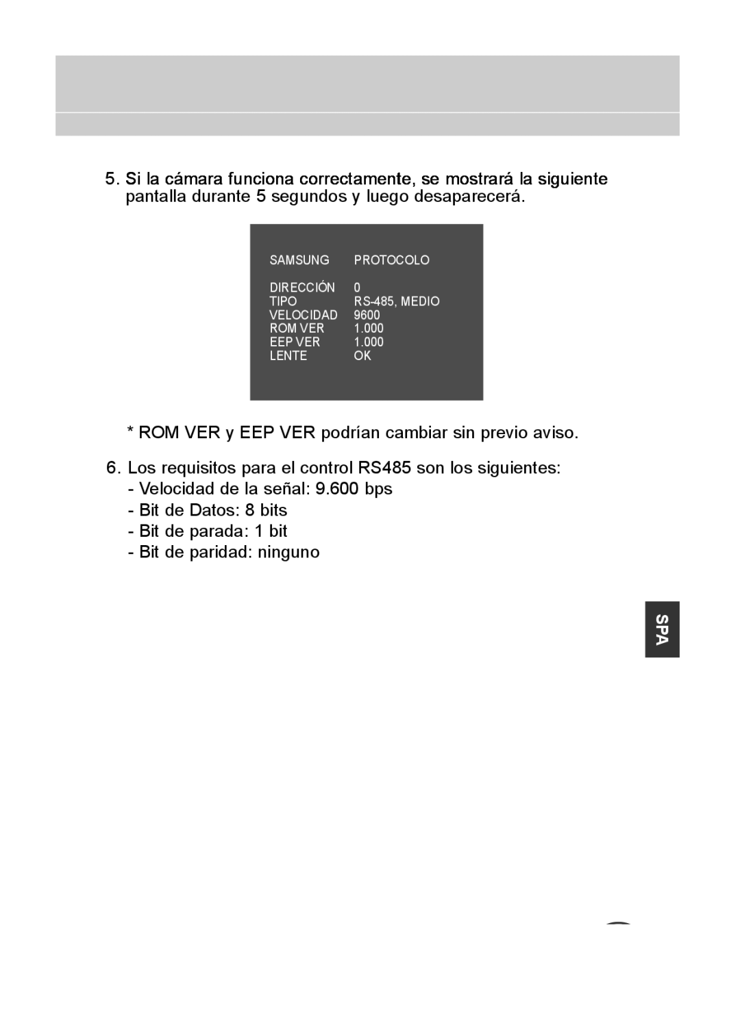 Samsung C4333(P), C4335(P), C4235(P) user manual Samsung Protocolo Dirección Tipo 