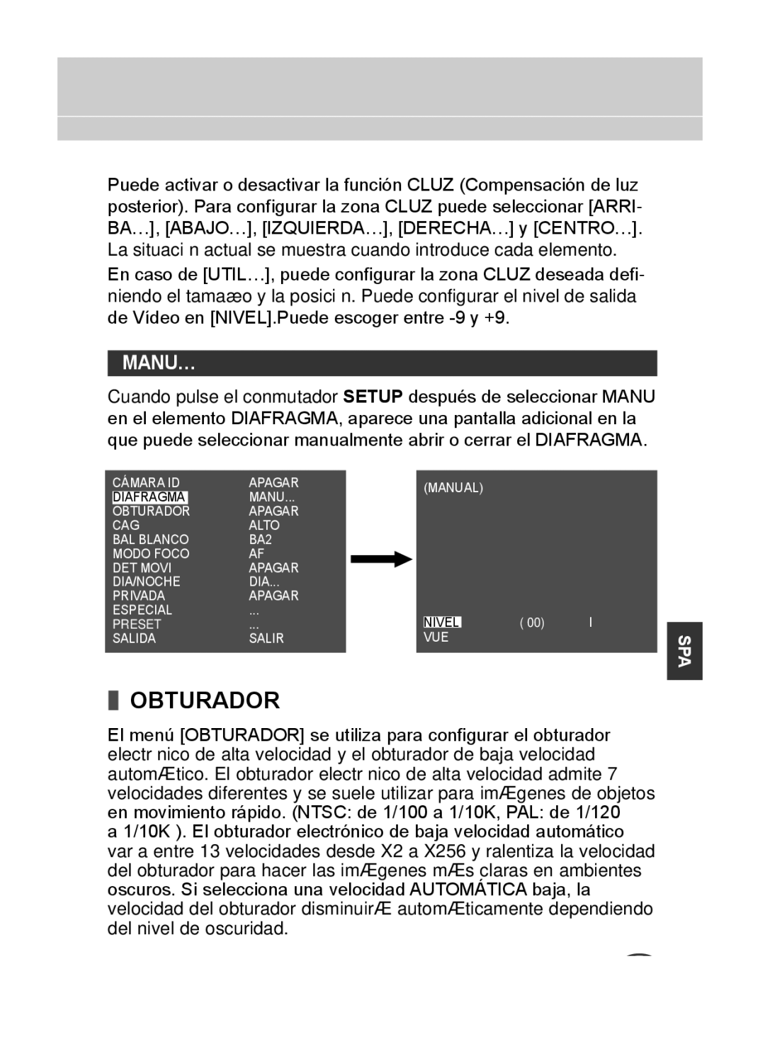 Samsung C4335(P), C4333(P), C4235(P) user manual Obturador, Manu… 