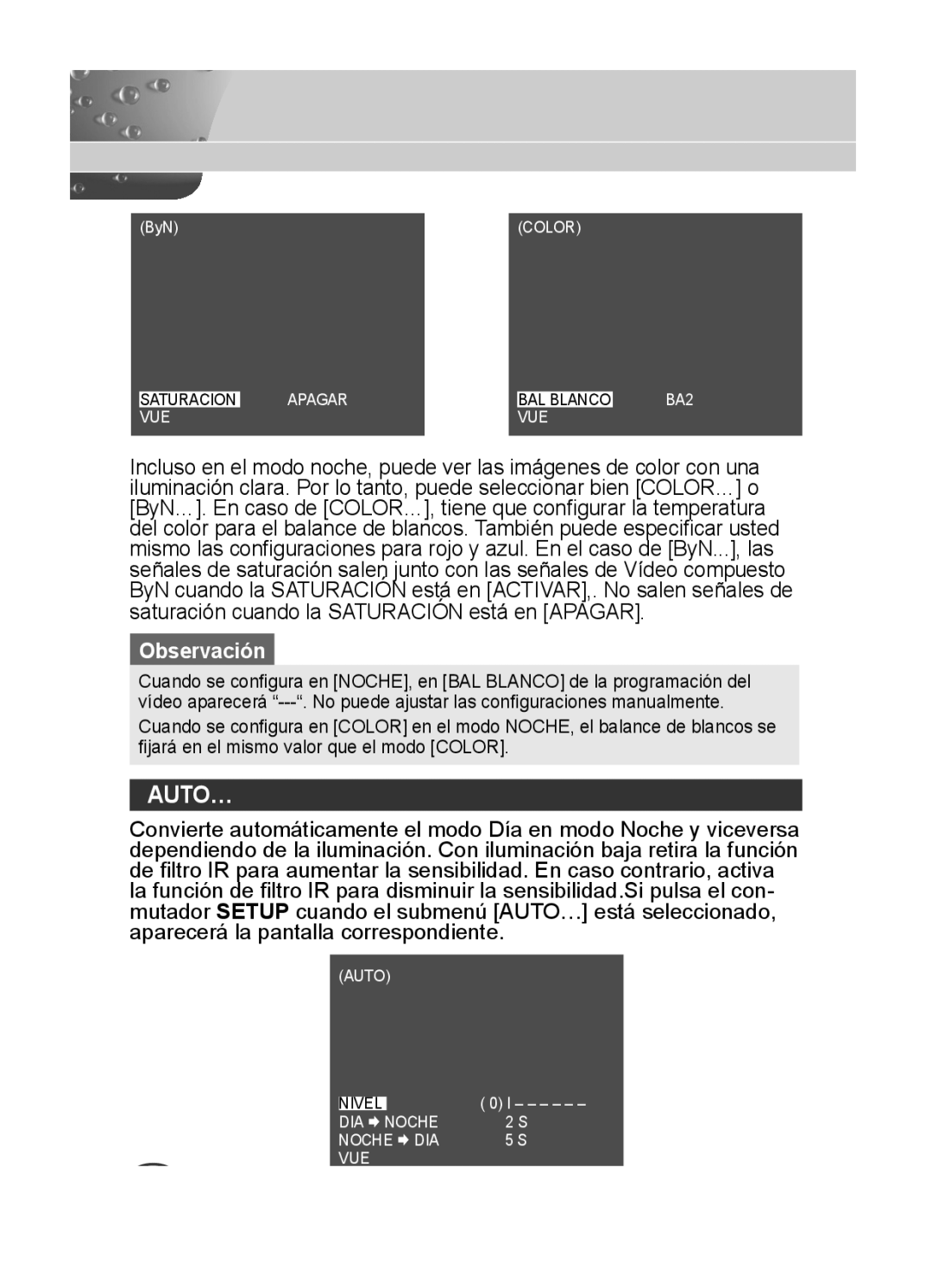 Samsung C4335(P), C4333(P), C4235(P) user manual Saturacion Apagar BAL Blanco 