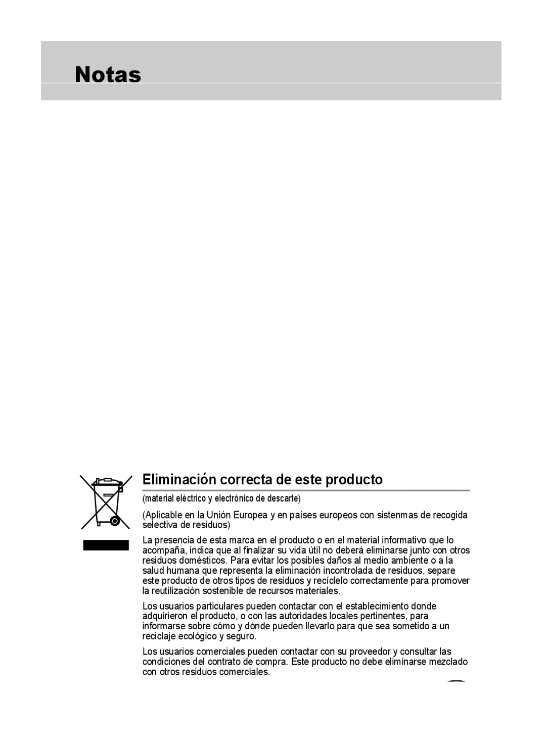 Samsung C4333(P), C4335(P), C4235(P) user manual Notas, Eliminación correcta de este producto 