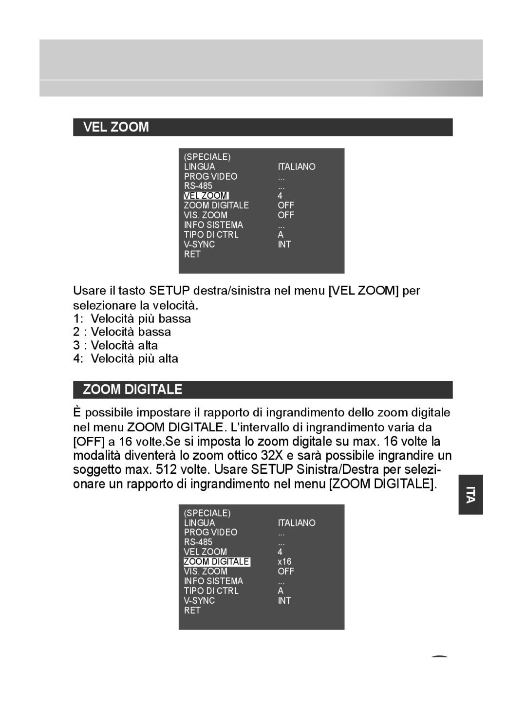 Samsung C4335(P), C4333(P), C4235(P) user manual VEL Zoom, Zoom Digitale 