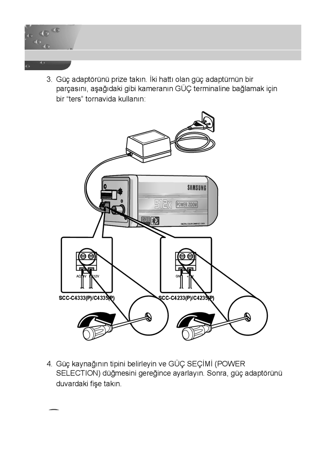 Samsung C4335(P), C4333(P), C4235(P) user manual SCC-C4333P/C4335PSCC-C4233P/C4235P 