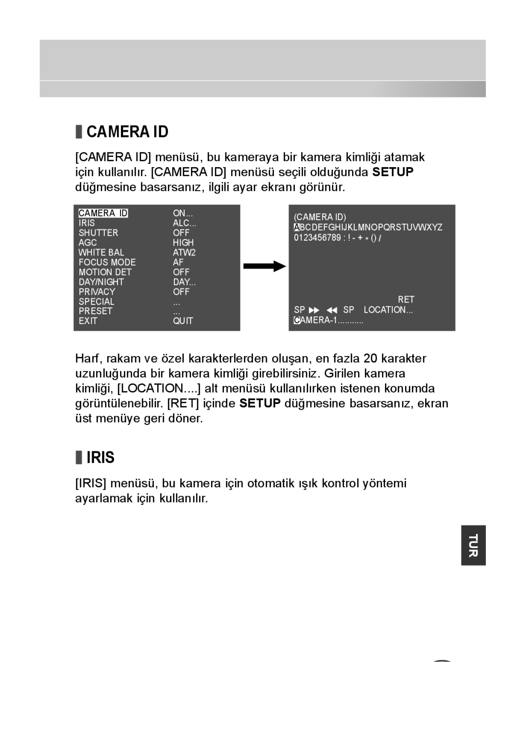 Samsung C4335(P), C4333(P), C4235(P) user manual AGC High White BAL ATW2 Focus Mode Motion DET OFF DAY/NIGHT 