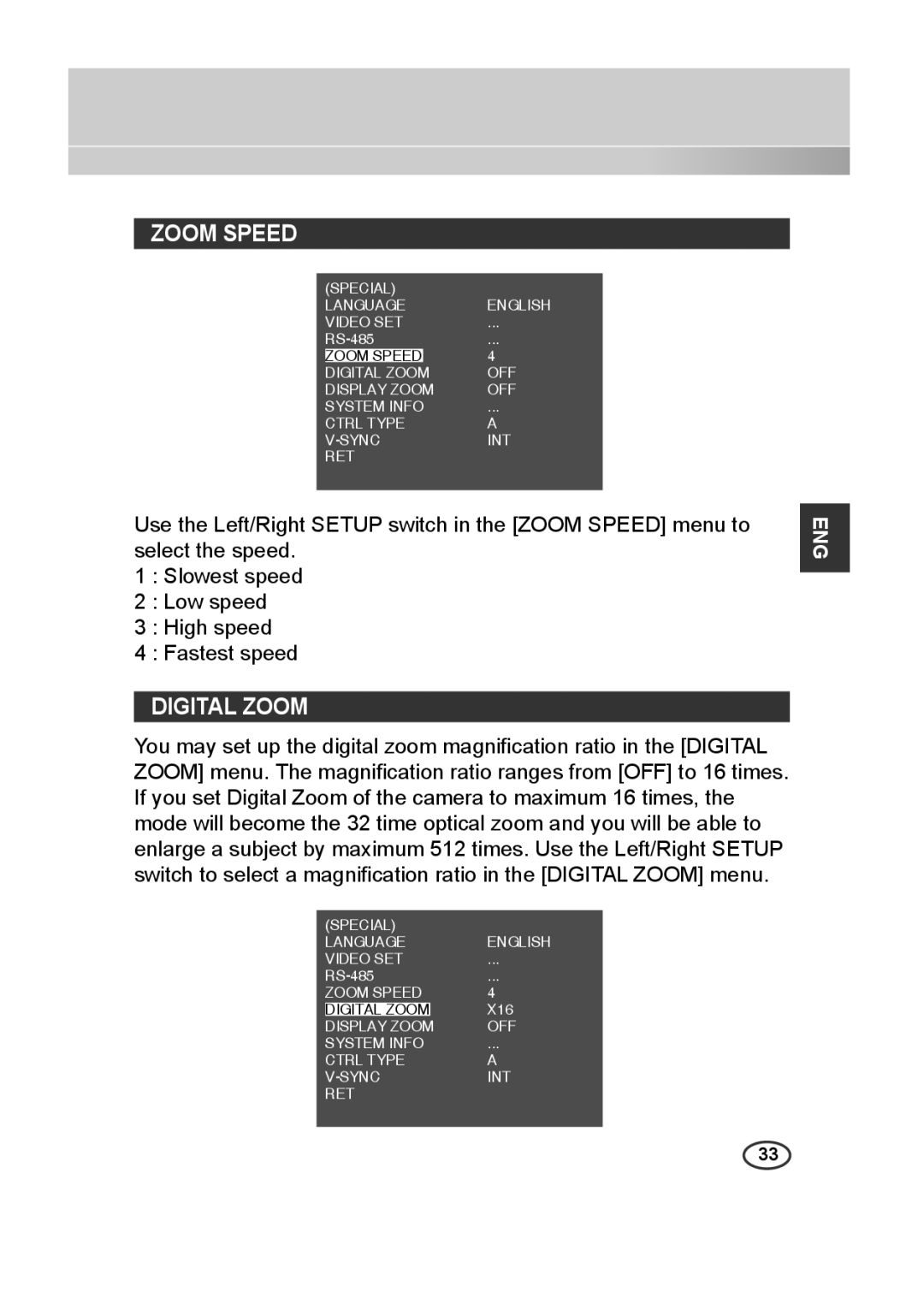 Samsung C4333(P), C4335(P), C4235(P) user manual Zoom Speed, Digital Zoom 