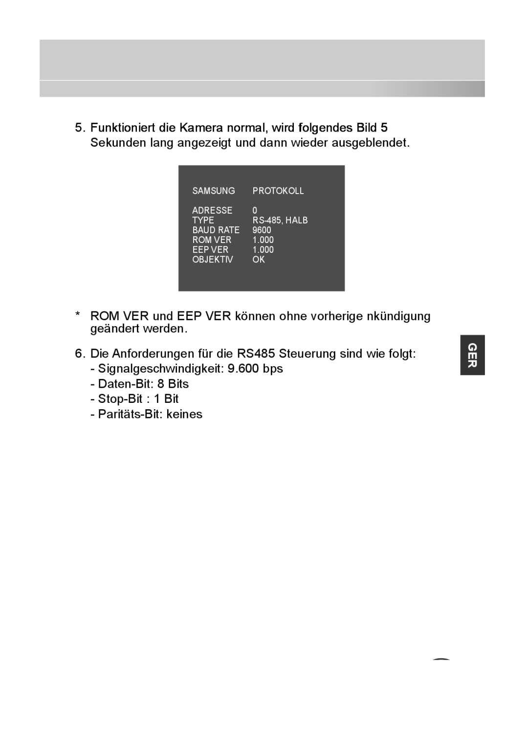 Samsung C4335(P), C4333(P), C4235(P) user manual Samsung Protokoll Adresse Type 