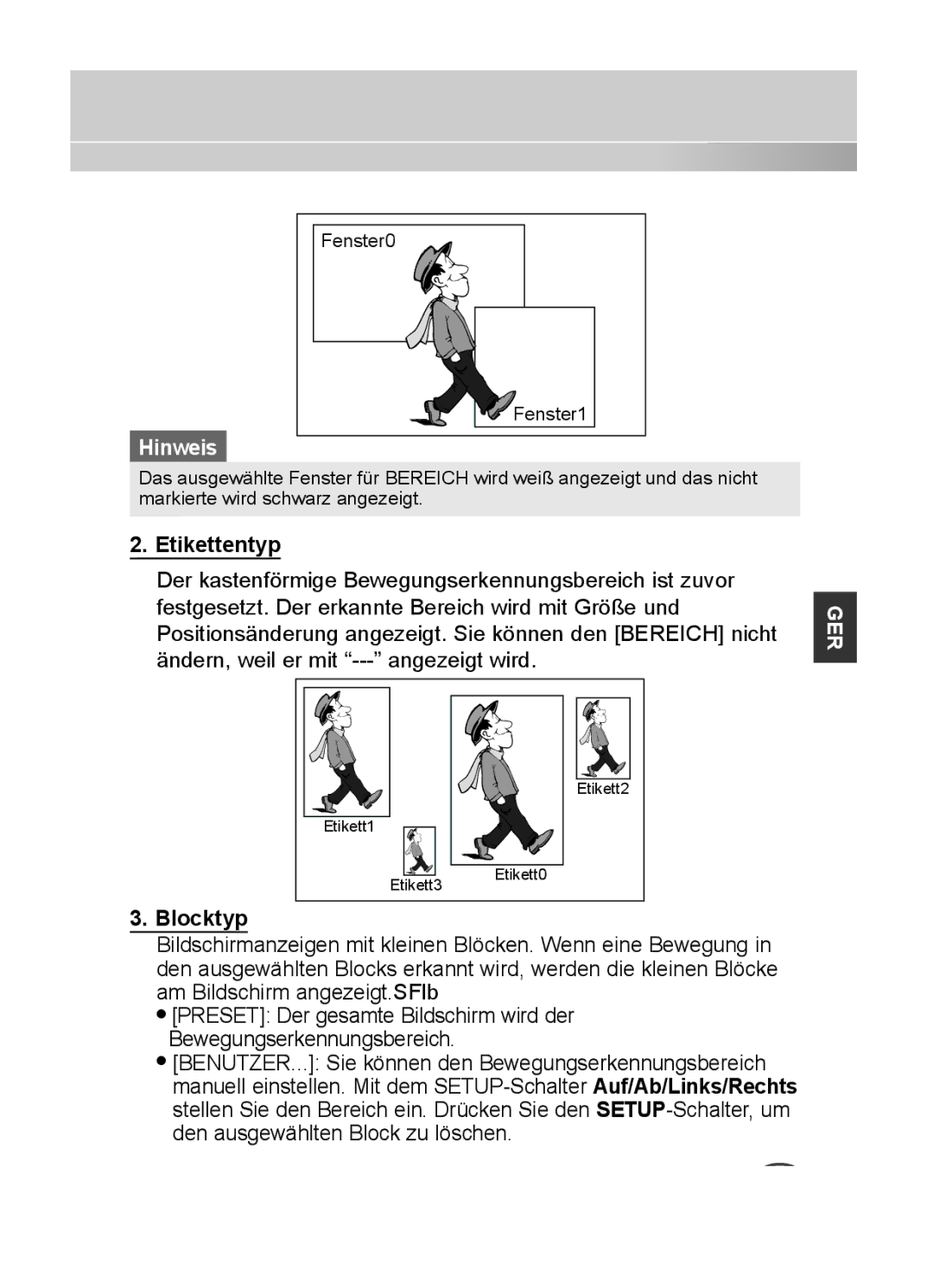 Samsung C4235(P), C4333(P), C4335(P) user manual Etikettentyp, Blocktyp 