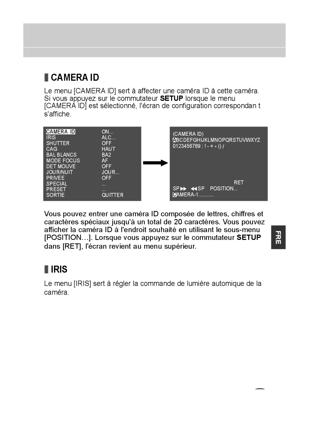 Samsung C4335(P), C4333(P), C4235(P) user manual Camera ID, Saffiche 